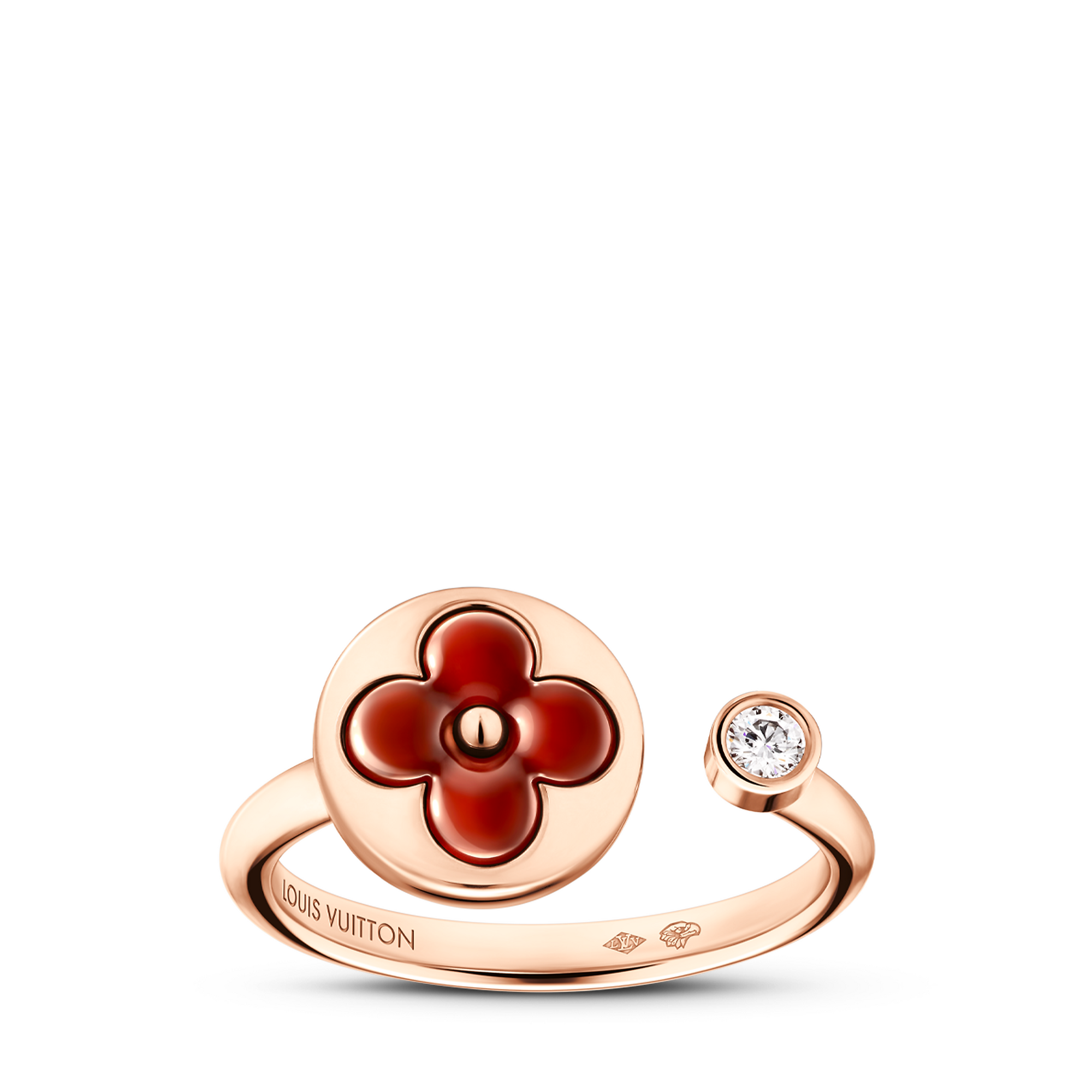 リング カラーブロッサム サン ミニ (ピンクゴールド×カーネリアン×ダイヤモンド) - 画像 (2)