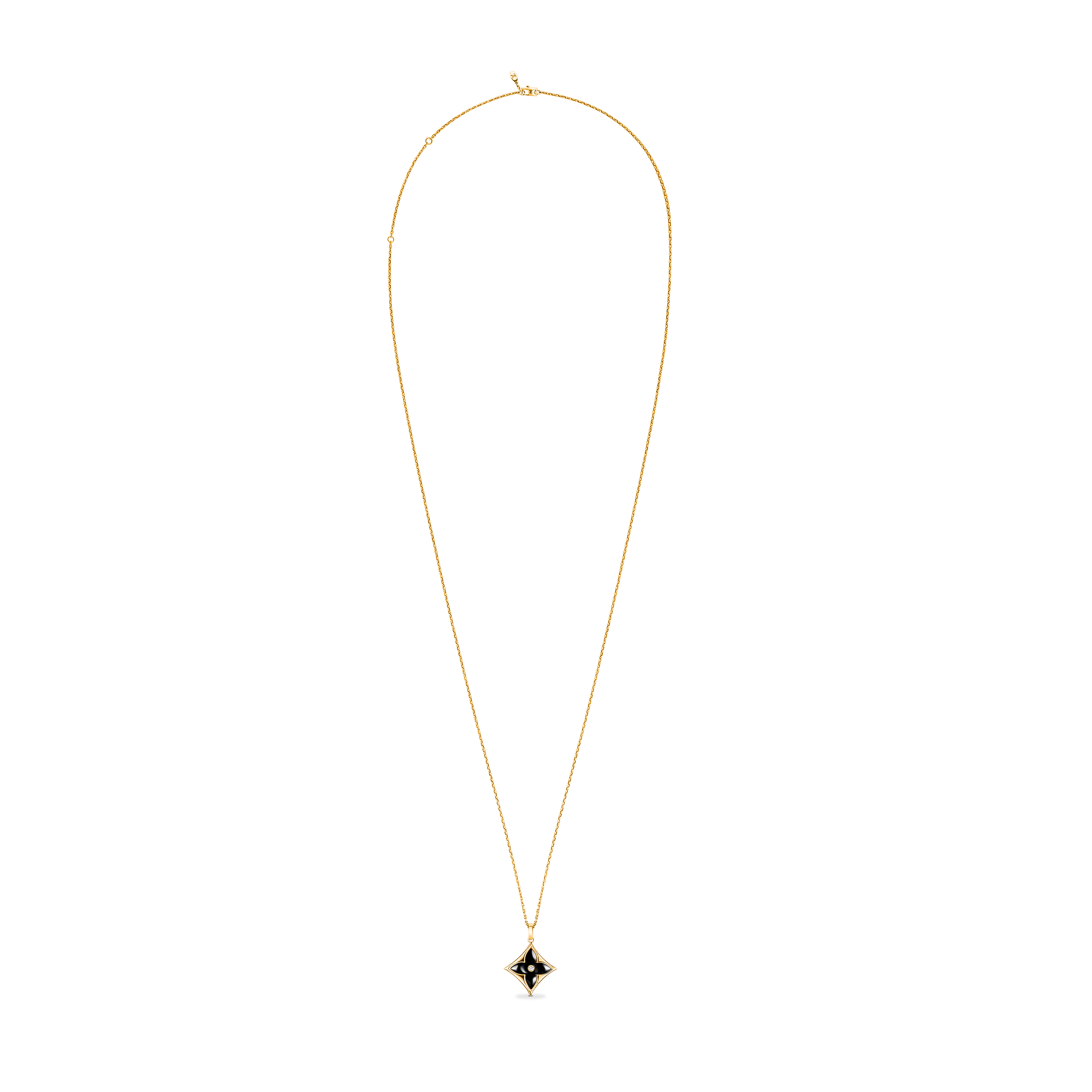 メダリオンネックレス ブロッサム XL(イエローゴールド×オニキス×ダイヤモンド) - 画像 (3)