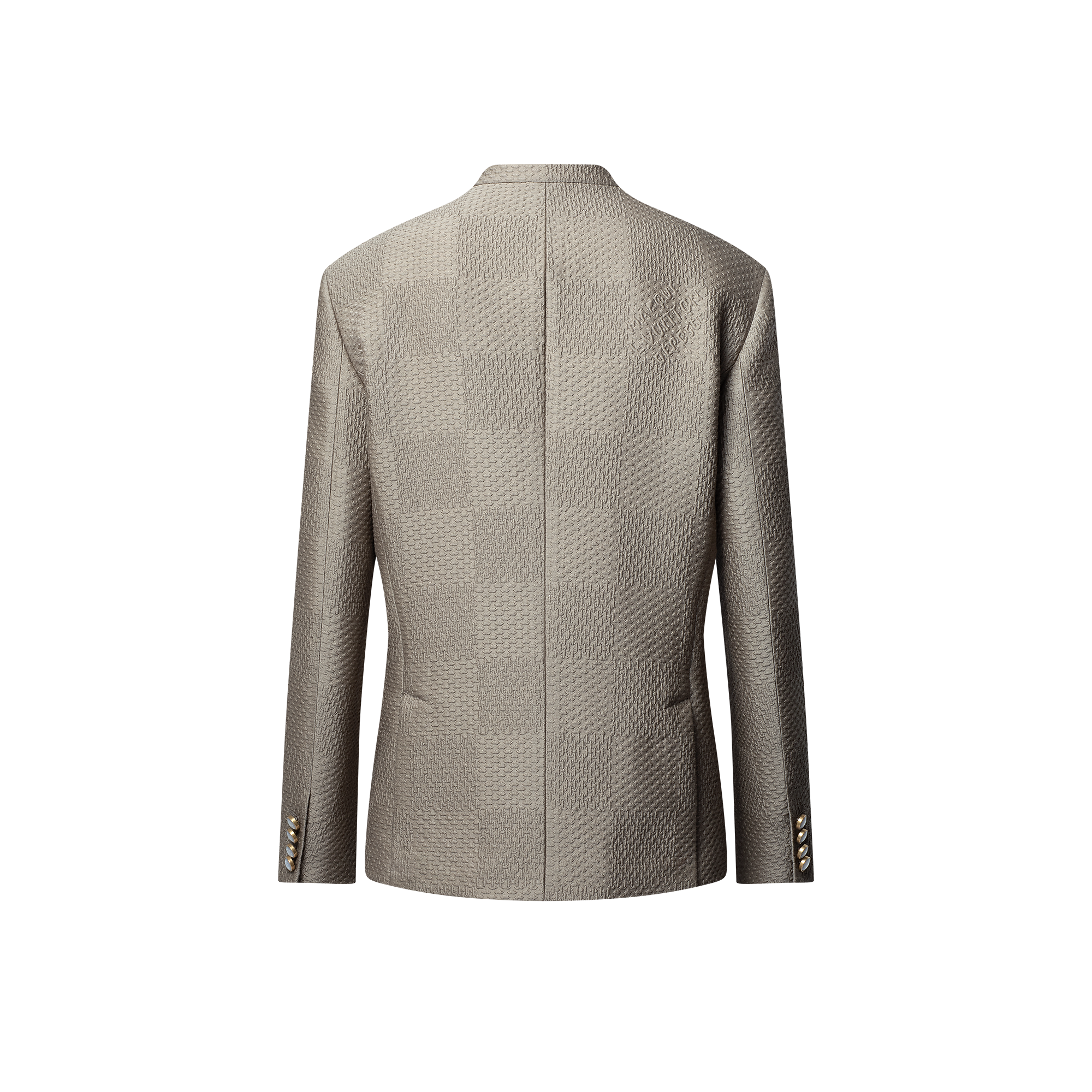 ダミエウールアンドシルクジャカード ダブルブレストジャケット - 画像 (3)