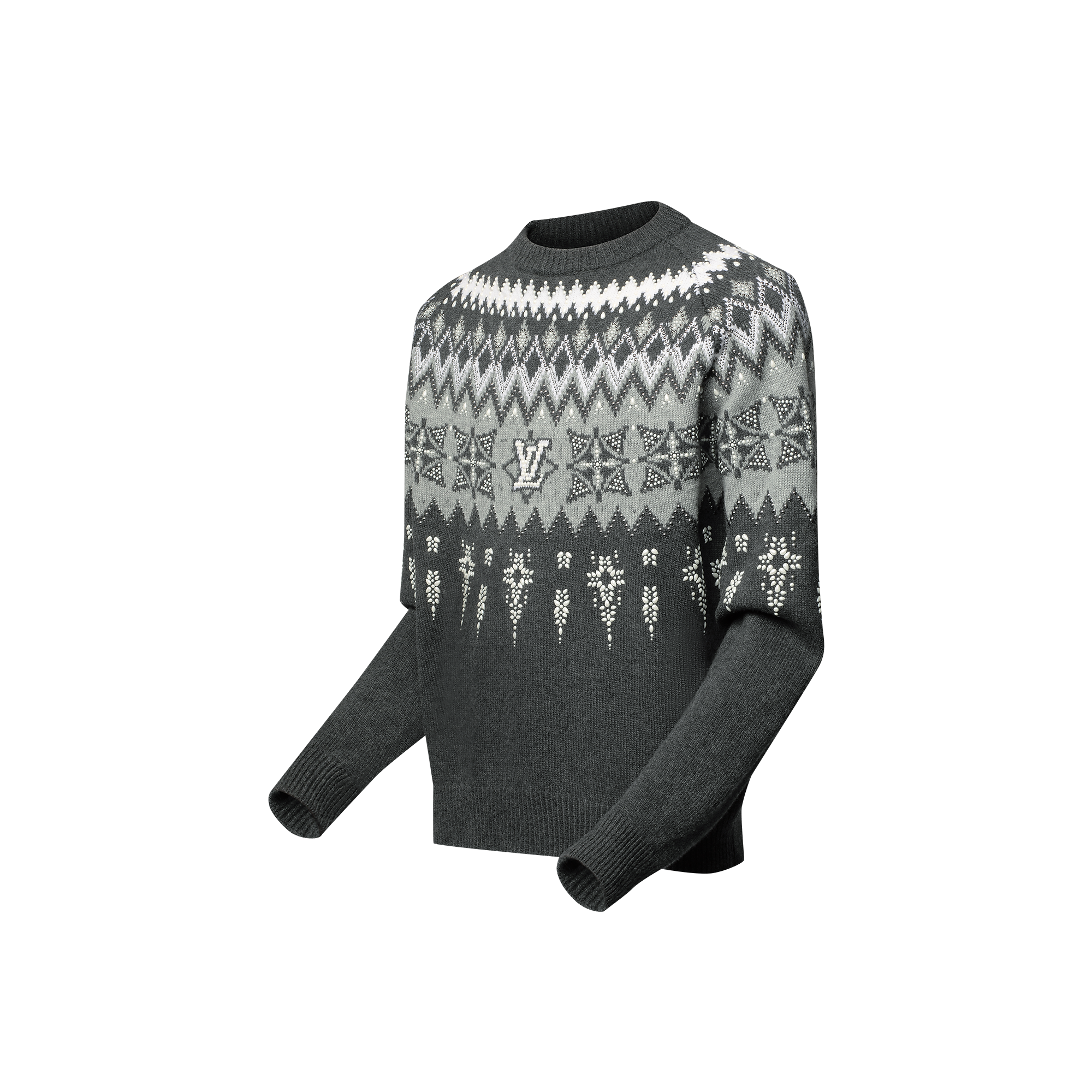 エンベリッシュドウールカシミヤブレンドプルオーバー - 画像 (2)