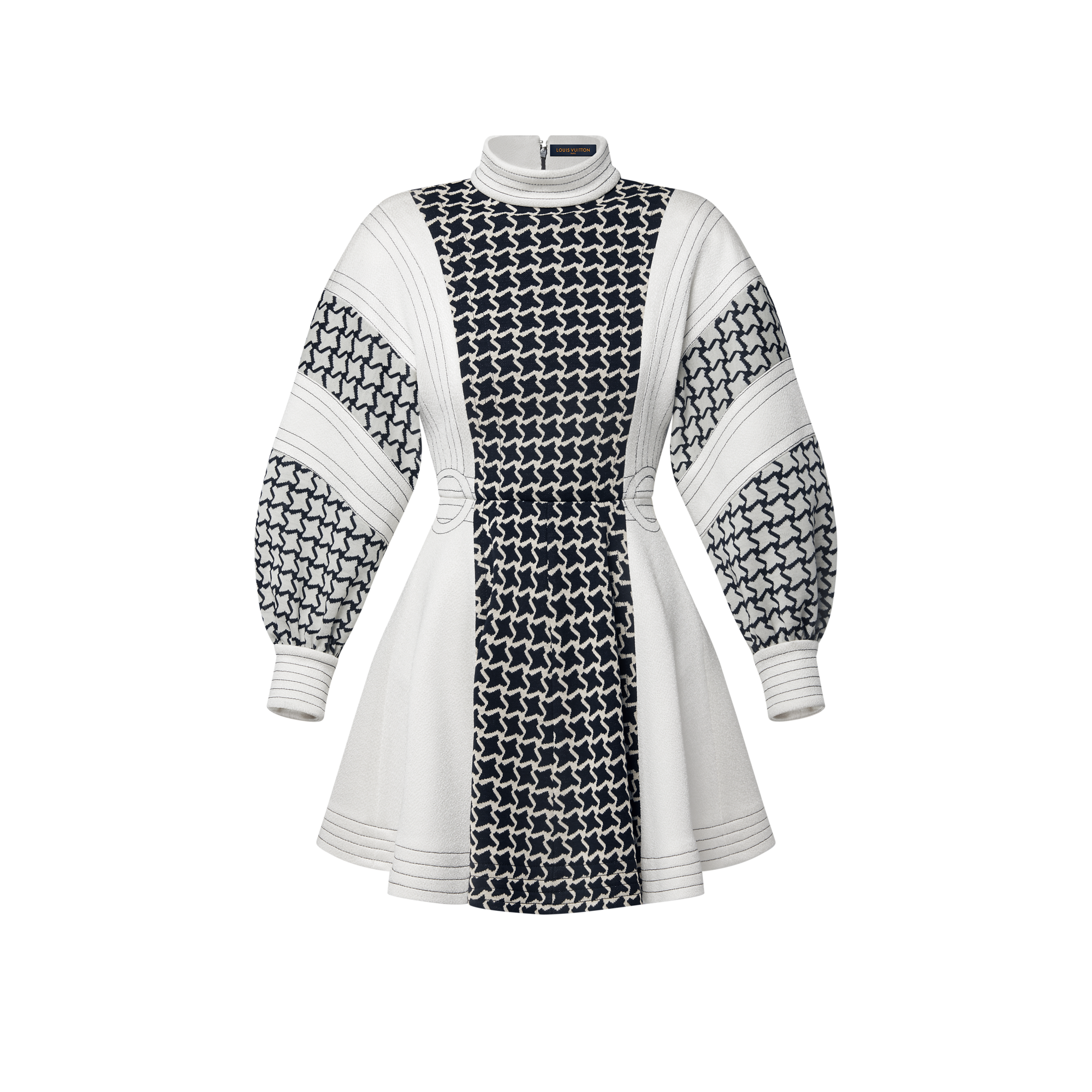 ハニカム ジャカード バルーンスリーブ ドレス - 画像 (2)