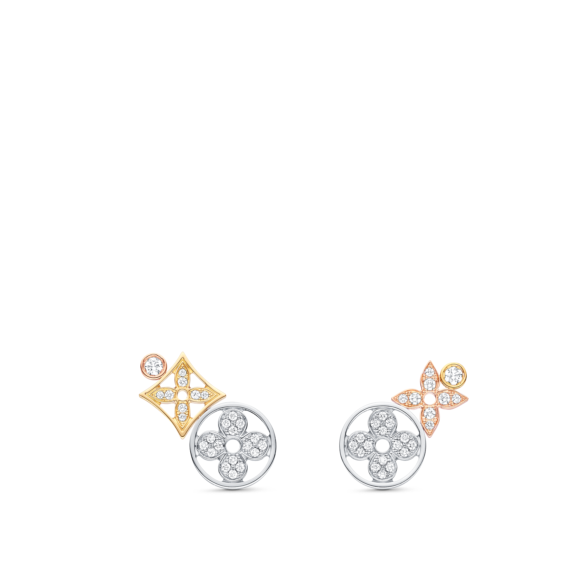 ピアス イディール ブロッサム ディアモン トワオール(18Kスリーゴールド×ダイヤモンド) - 画像 (2)