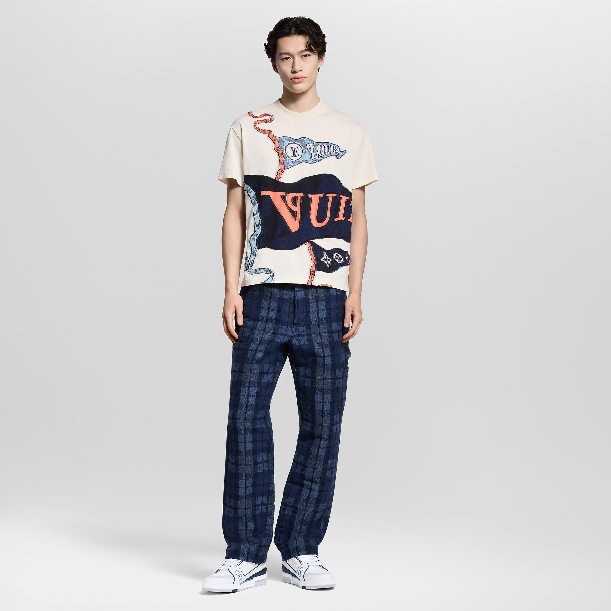 インターシャ グラフィックTシャツ