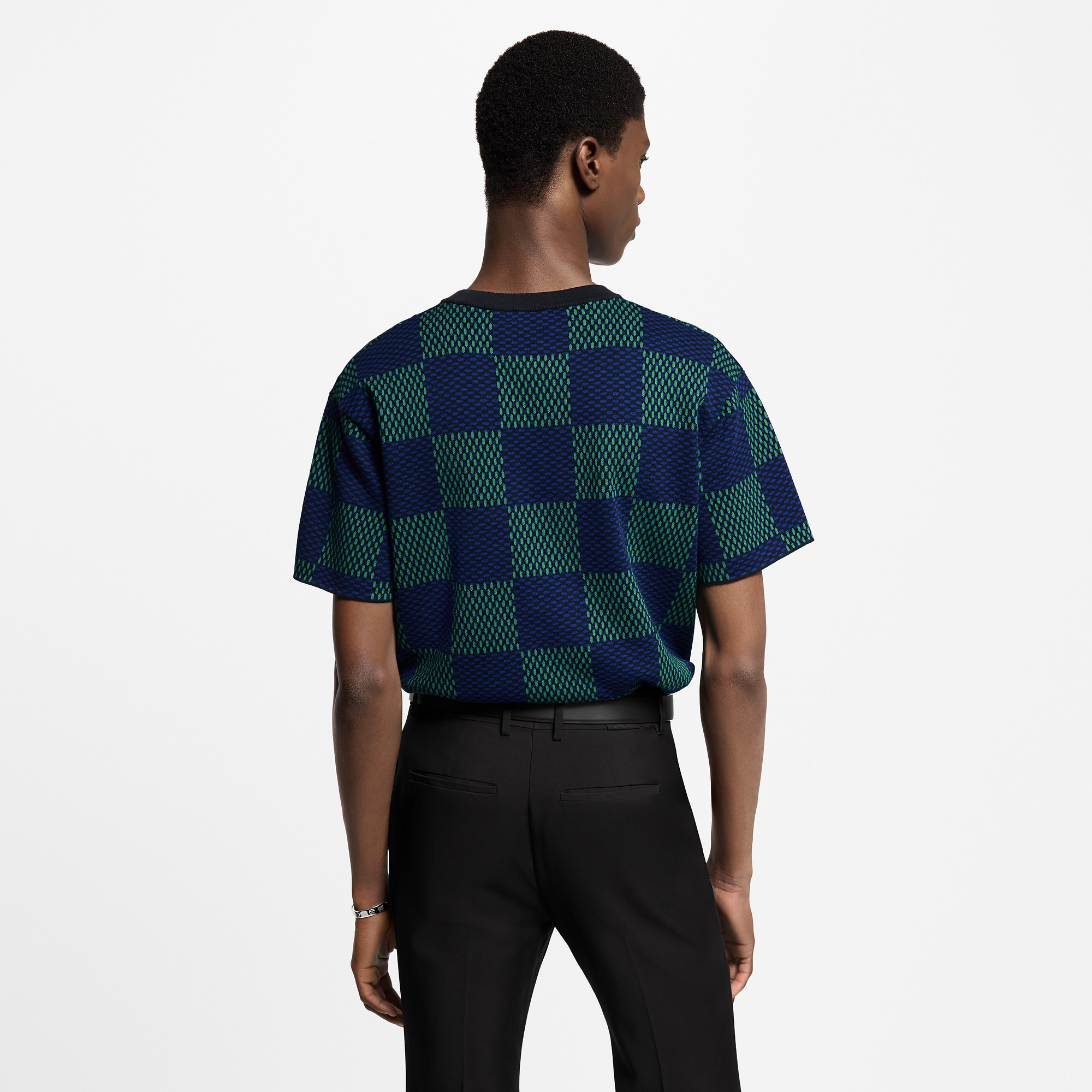 ジャカードダミエ ショートスリーブコットンクルーネック - 画像 (4)