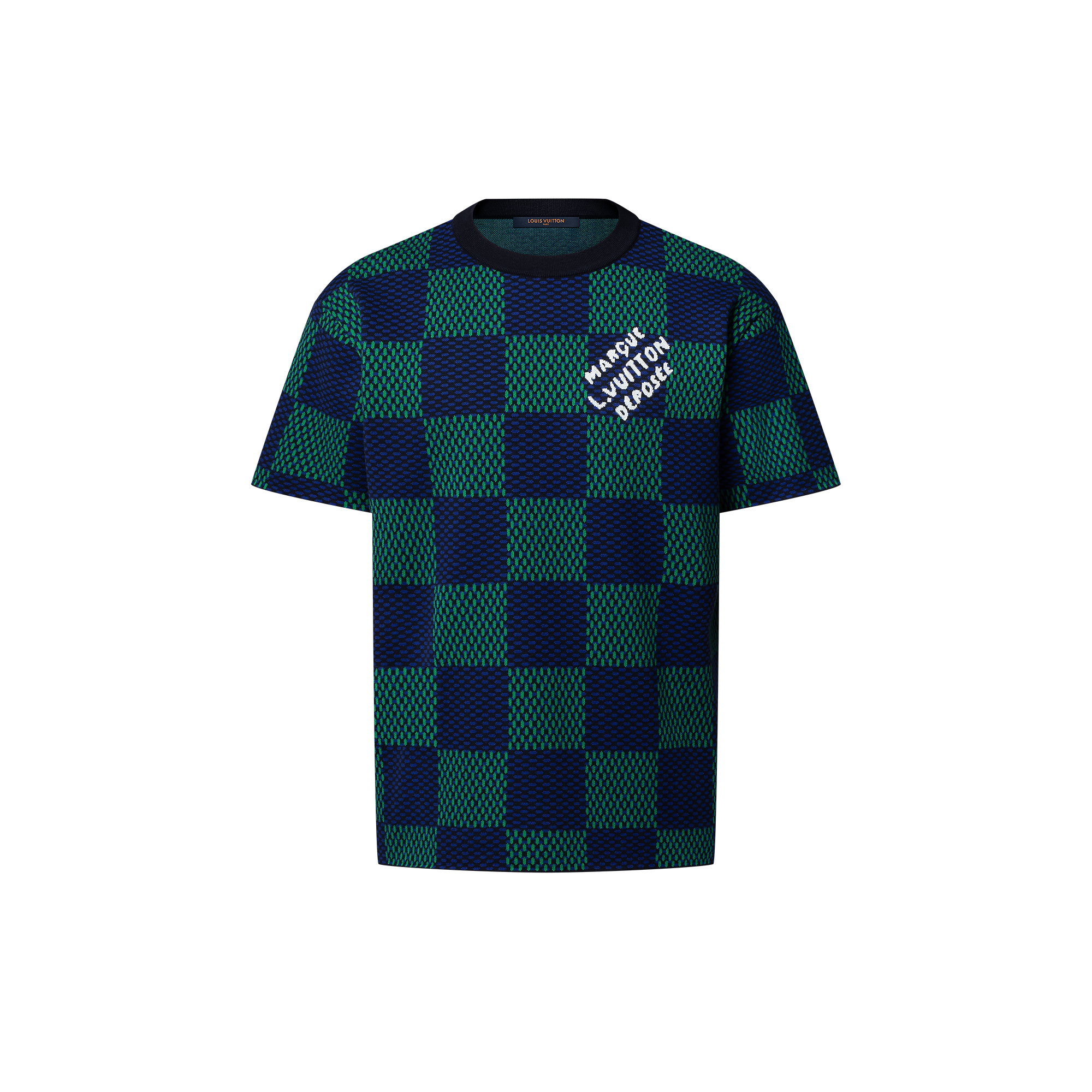 ジャカードダミエ ショートスリーブコットンクルーネック - 画像 (2)