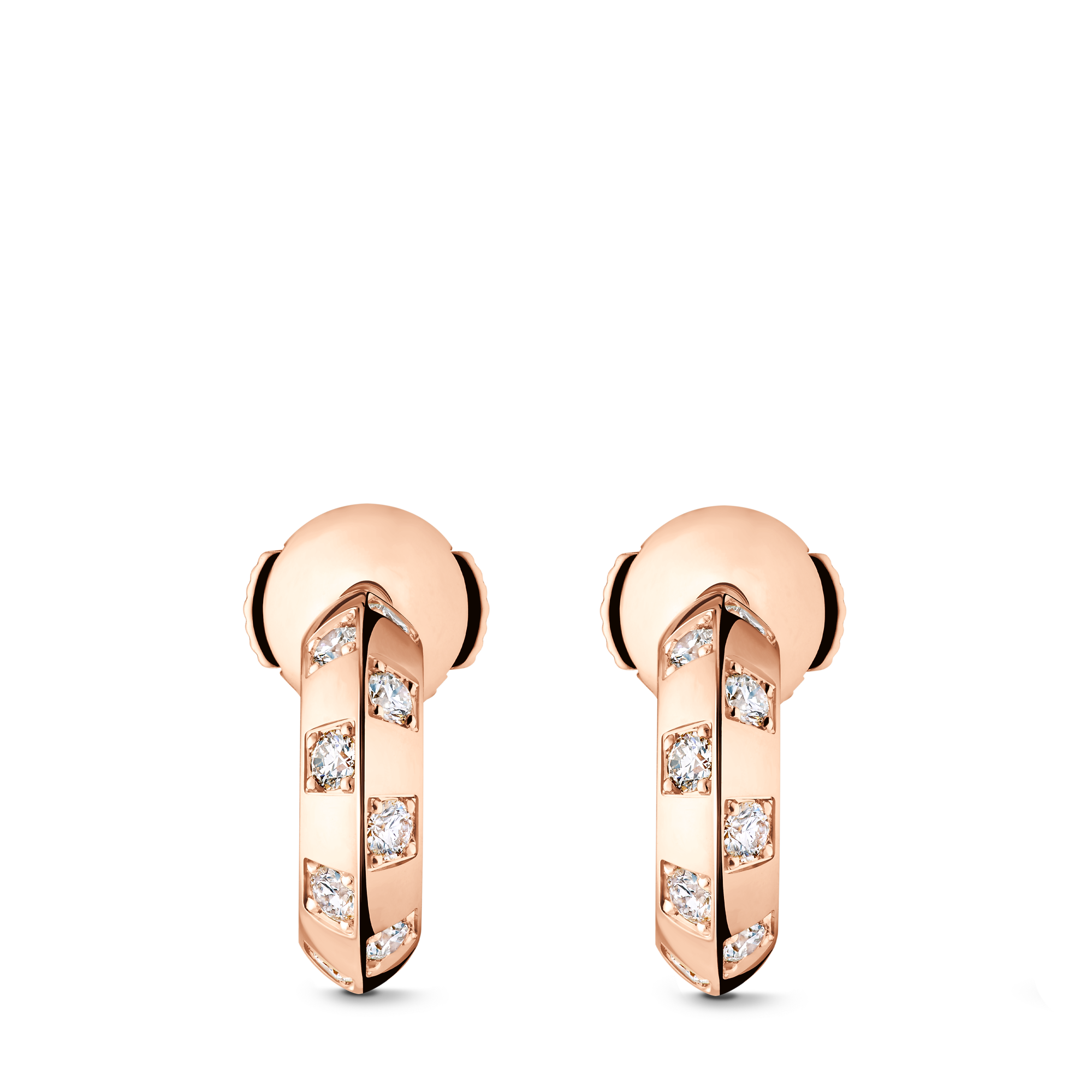 フープピアス ル ダミエ ドゥ ルイ・ヴィトン 3.5mm (ピンクゴールド×ダイヤモンド) - 画像 (3)