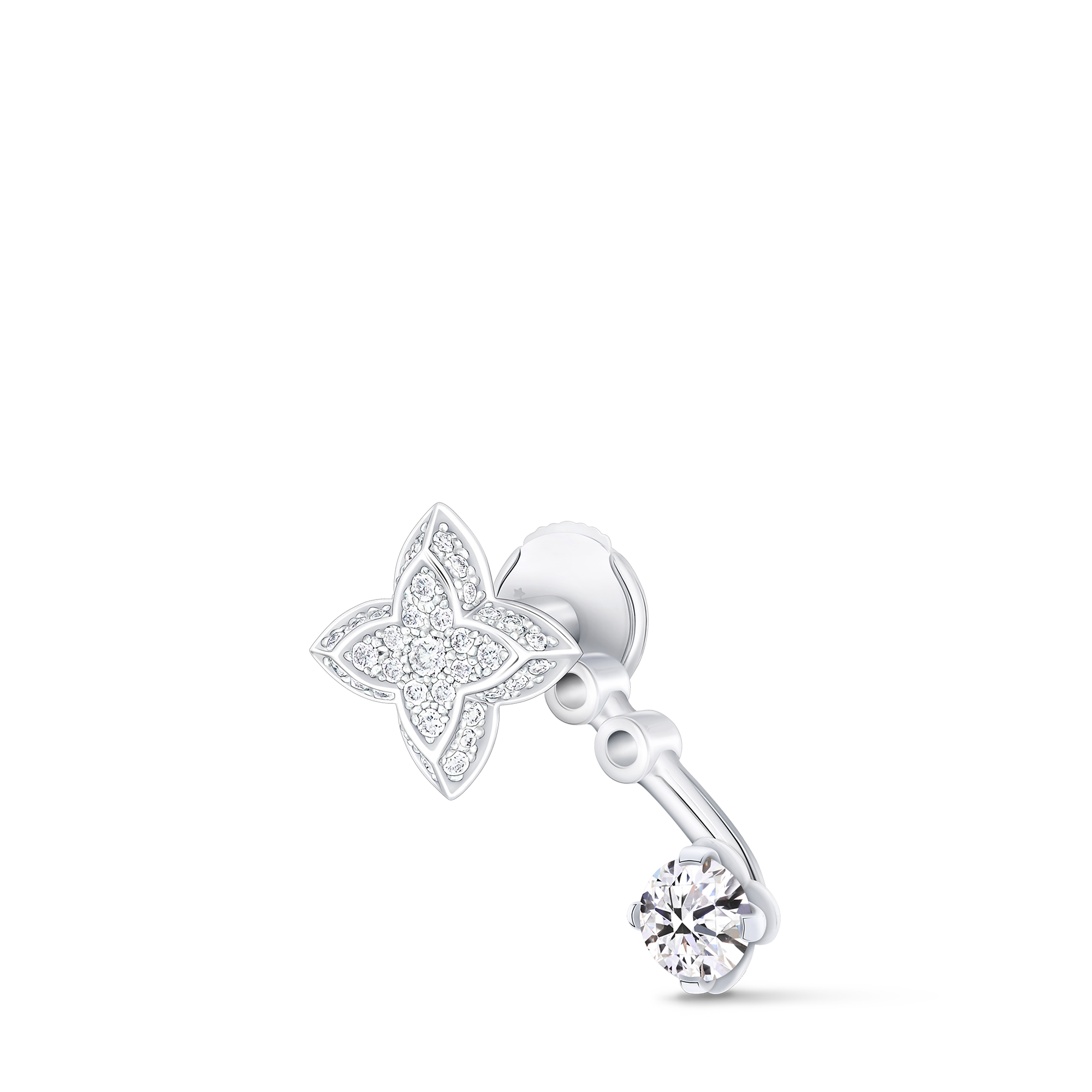 LV ダイヤモンド ピアス ダブル ラウンド 0.30CT (ホワイトゴールド×ダイヤモンド) 単品 - 画像 (3)