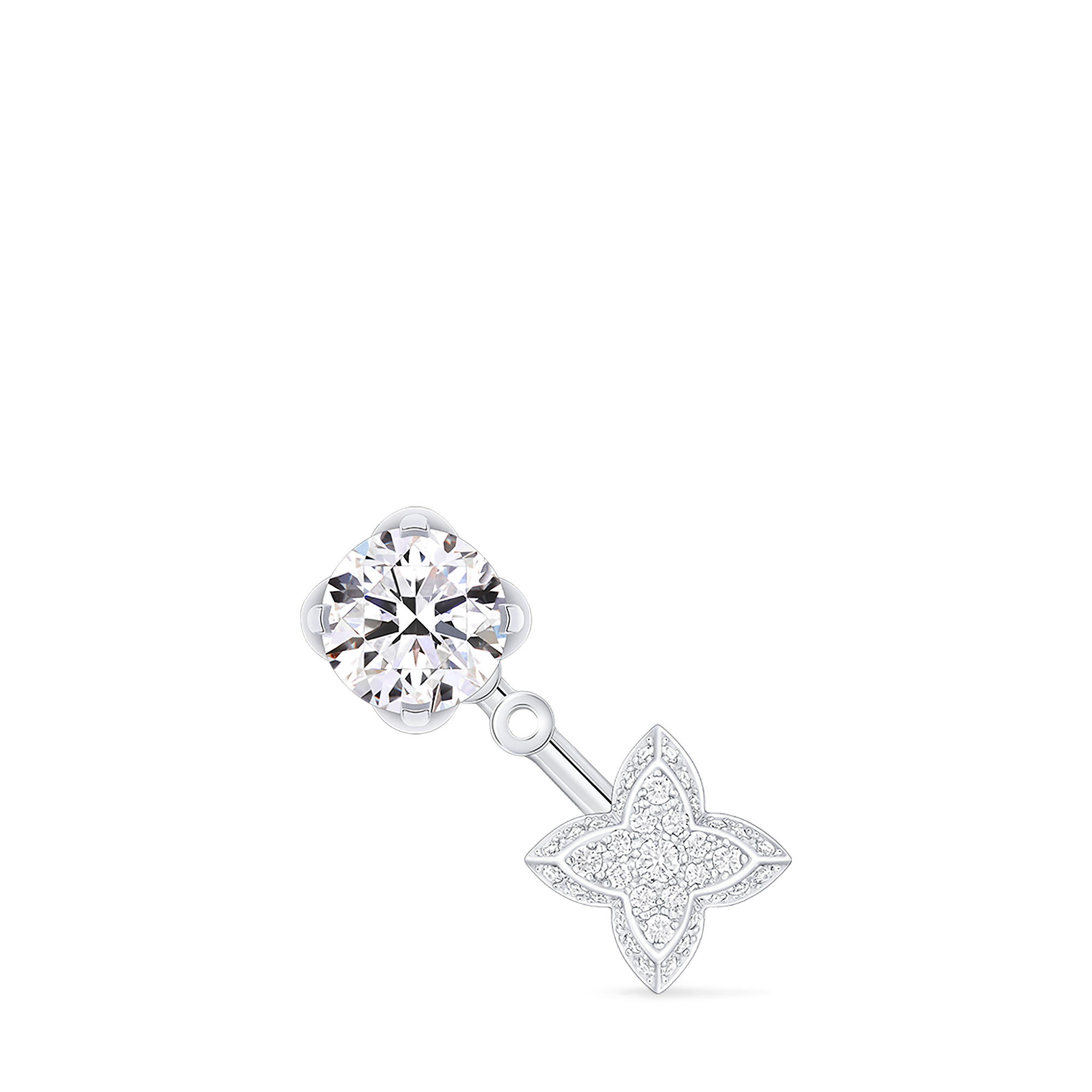 LV ダイヤモンド ピアス ダブル ラウンド 1.00CT (ホワイトゴールド×ダイヤモンド) 単品 - 画像 (2)