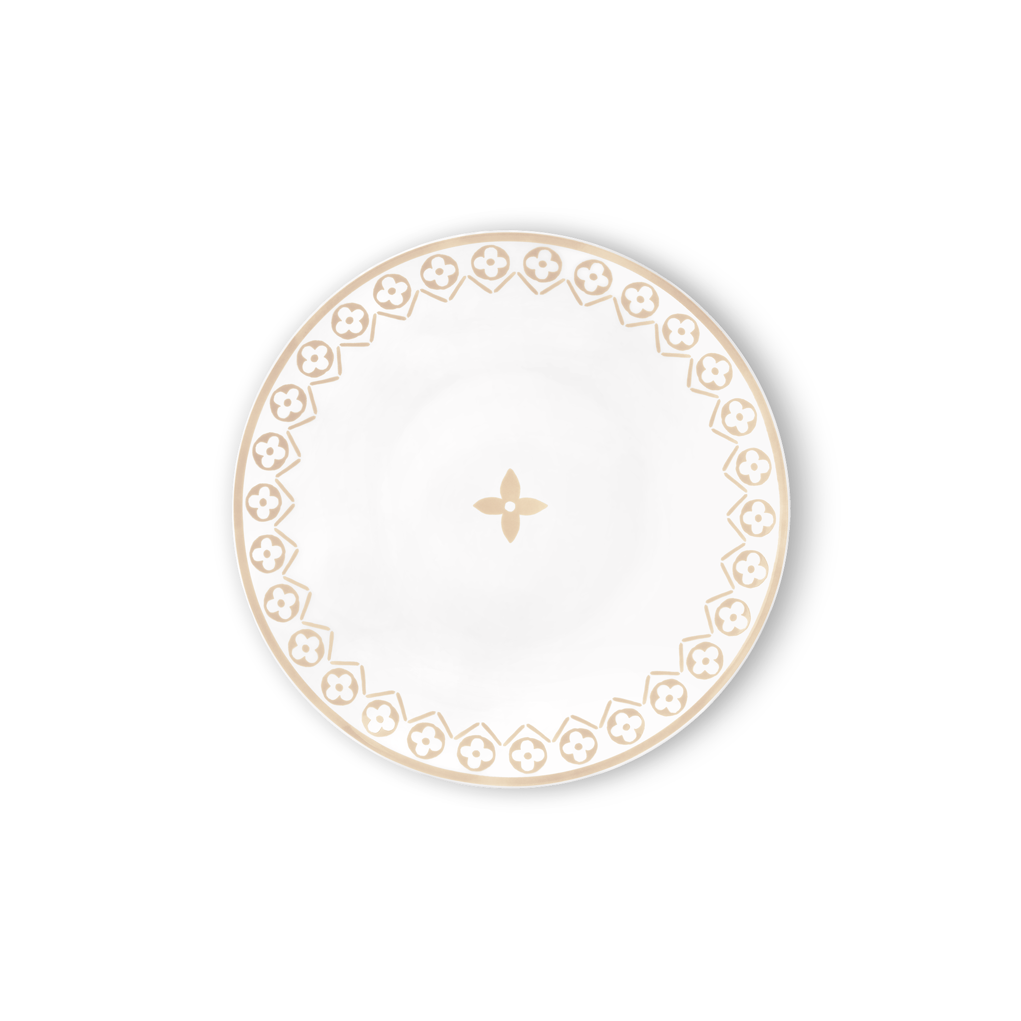 Set Of 2 Dessert Plates Monogram Flower Tile