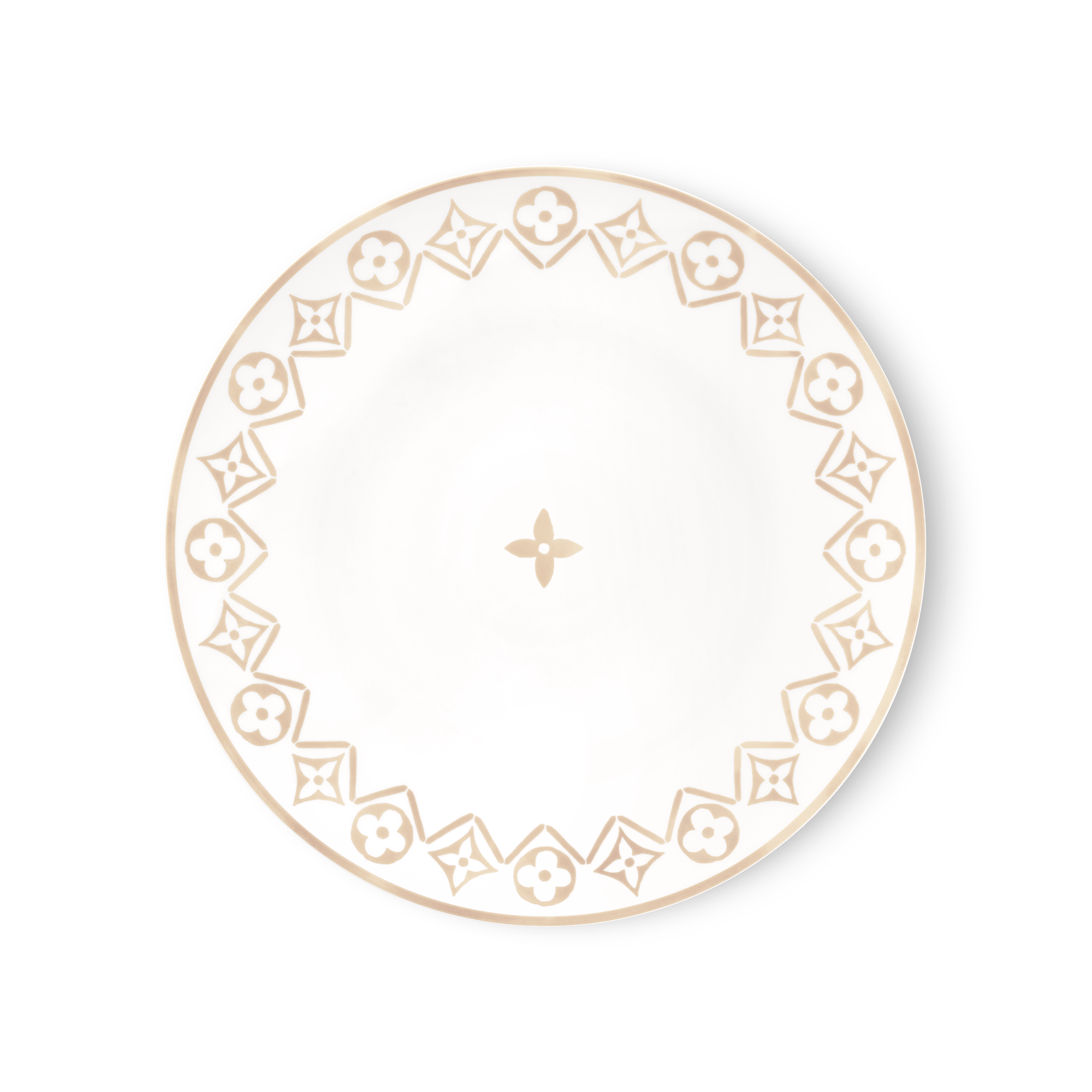 Set Of 2 Dinner Plates Monogram Flower Tile